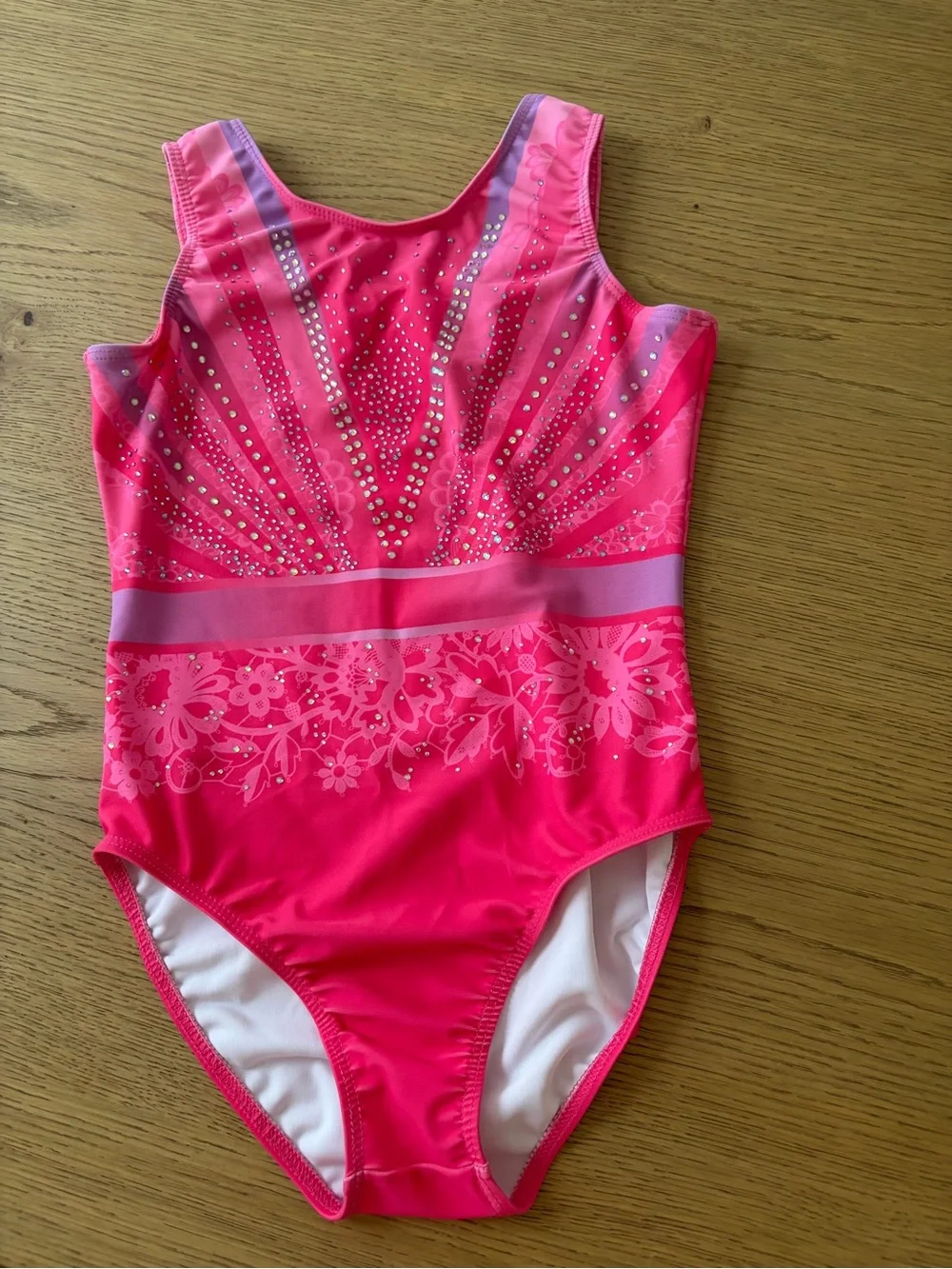 Pink Perfection Crystal-Embellished Girls' Dance Leotard